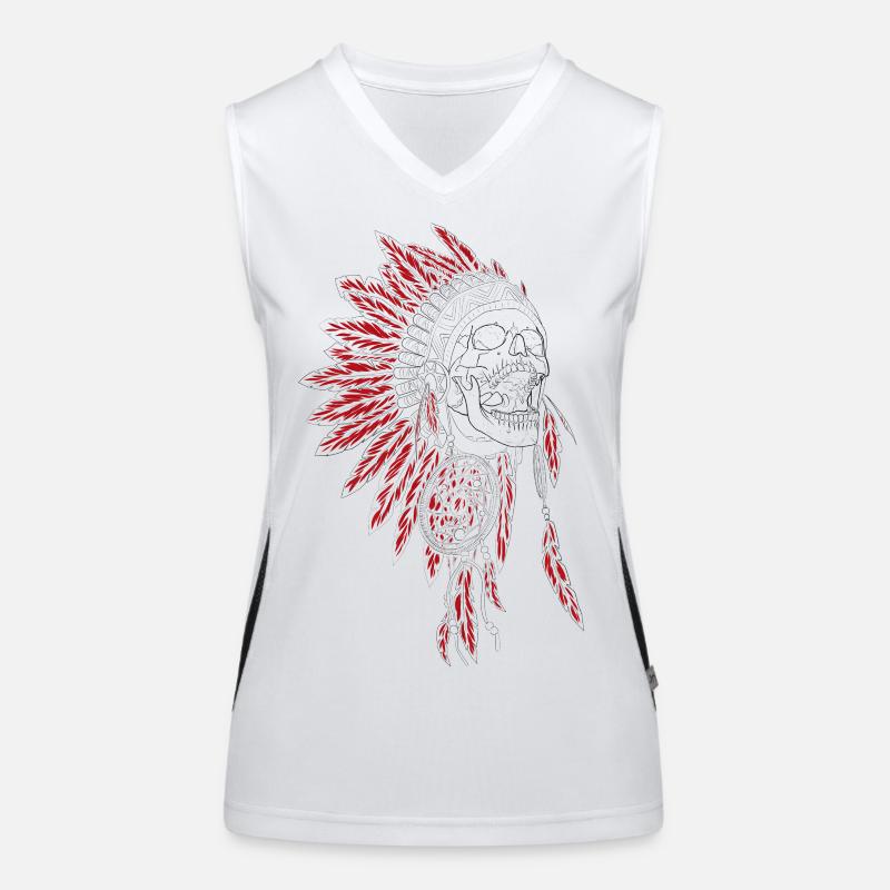 Silent Fall - coiffe de plumes indien, chef Débardeur respirant contrasté Femme