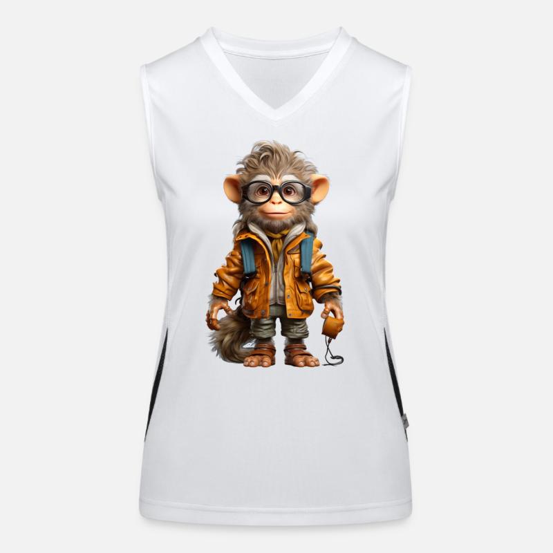 Udo der Entdecker Affe Funktionelles Kontrast-Tank Top für Frauen