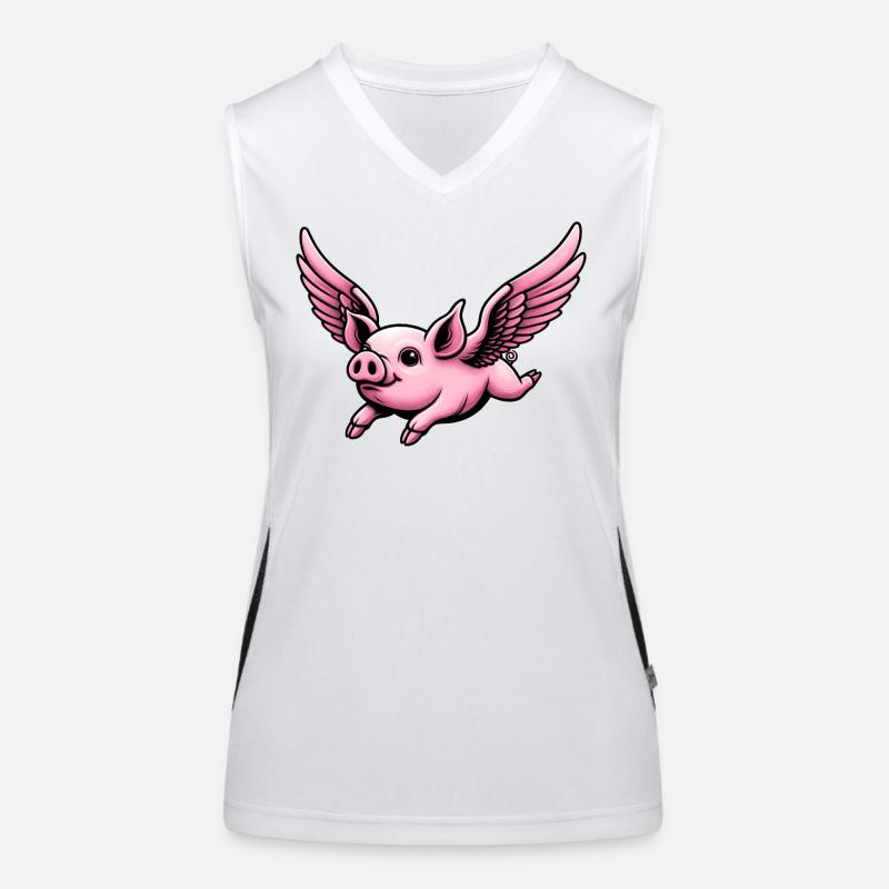 Flying Pig Drôles D’animaux Débardeur respirant contrasté Femme