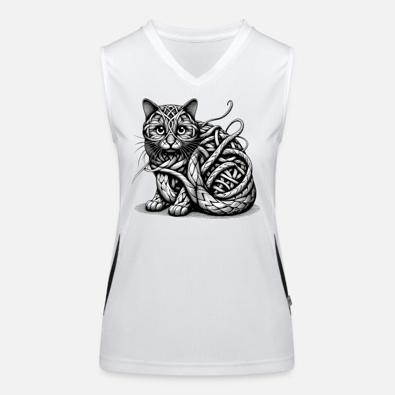 Katzen-Kunst Funktionelles Kontrast-Tank Top für Frauen