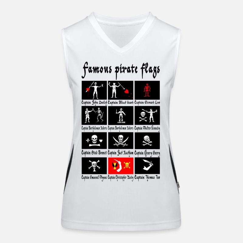 Pirates célèbres et leurs drapeaux Débardeur respirant contrasté Femme