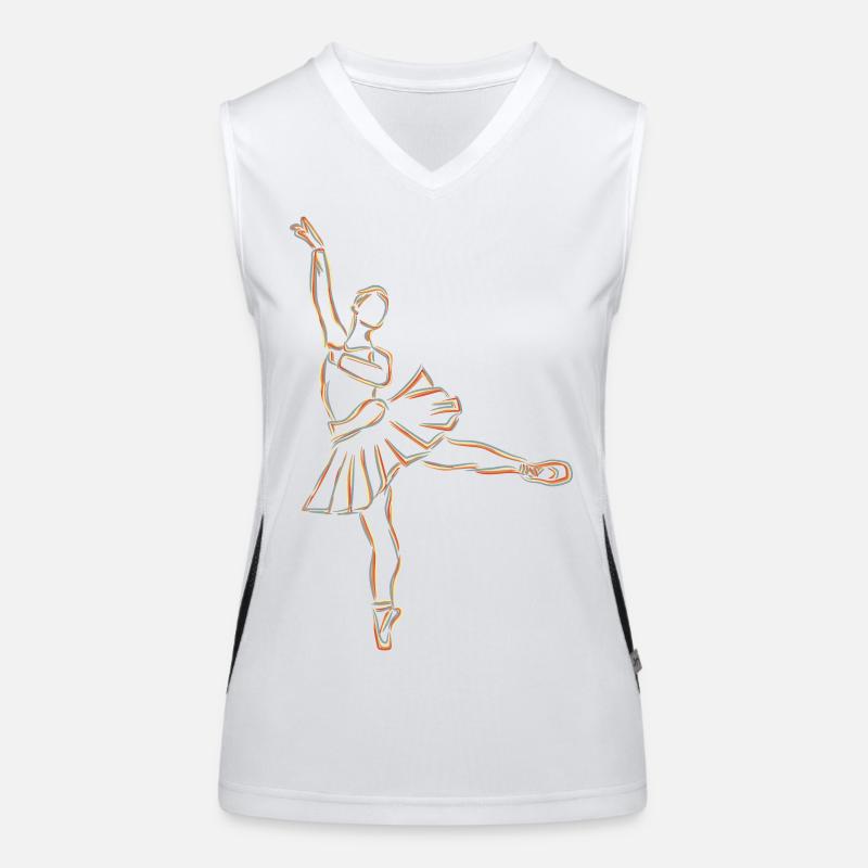 Ballett Mädchen Zeichnung Funktionelles Kontrast-Tank Top für Frauen