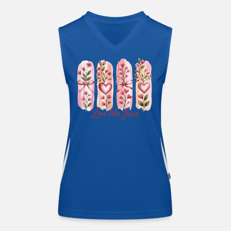 Amour Fleur Aimer Comme Jésus Mariage Débardeur respirant contrasté Femme