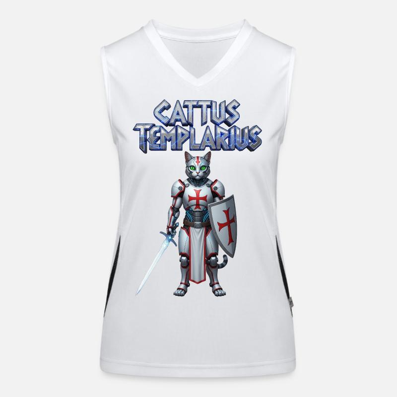 Cattus Templarius Chat Chevalier Débardeur respirant contrasté Femme