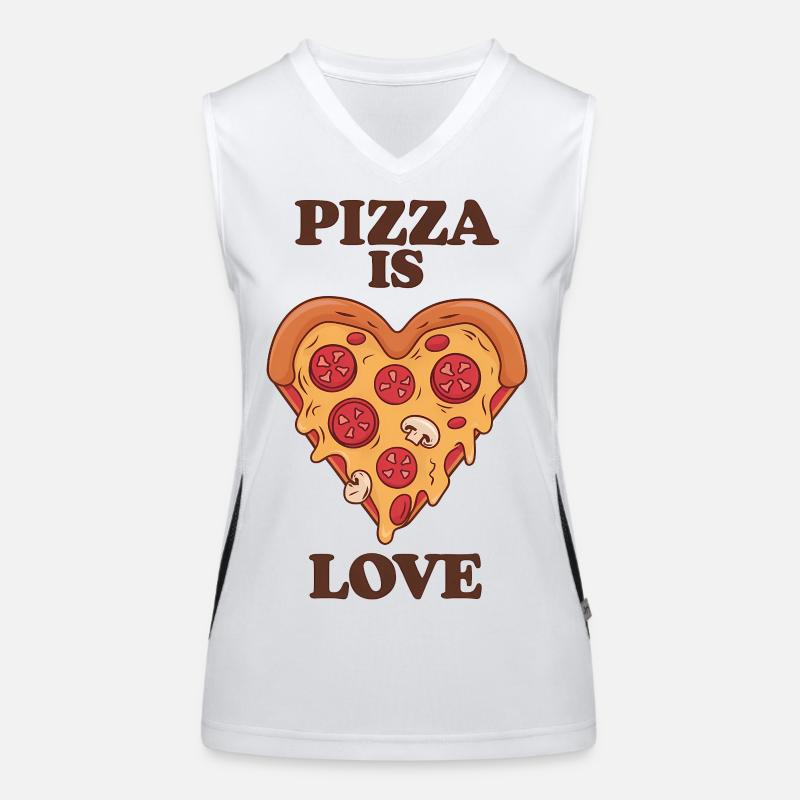Pizza Is Love Quote Women's Functional Contrast Tank Top