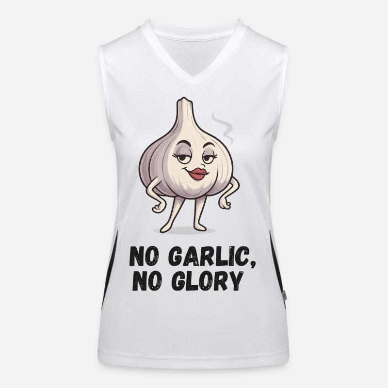Ail avec de l’attitude : No Garlic No Glory Débardeur respirant contrasté Femme