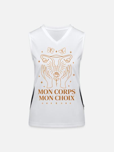 My Body My Choice Feminism Freedom - Women's Functional Contrast Tank Top - white/black - Front