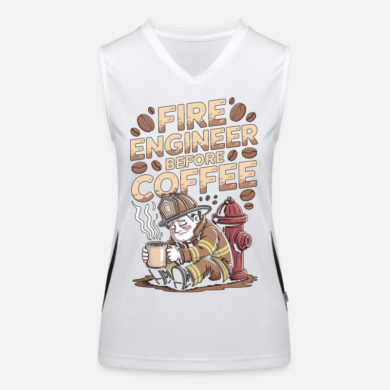 Fire Engineer Before Fire Service Coffee Lover Funktionelles Kontrast-Tank Top für Frauen