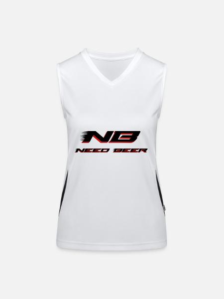 NB need beer braucht bier - Women's Functional Contrast Tank Top - white/black - Front