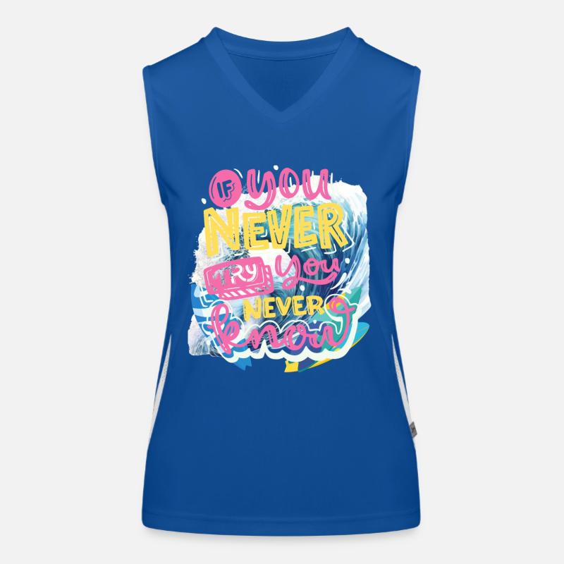GEBEN SIE NIEMALS AUF Funktionelles Kontrast-Tank Top für Frauen
