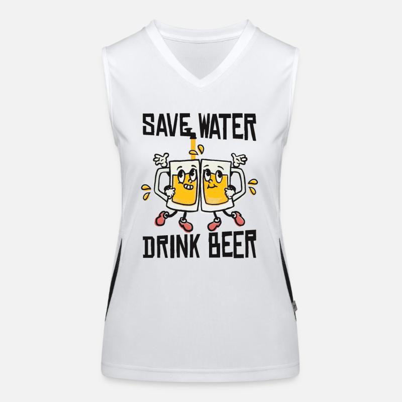 Save water Drink beer Women's Functional Contrast Tank Top