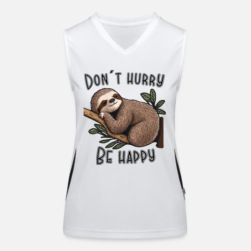 Beeile dich nicht, sei glücklich, don´t hurry Funktionelles Kontrast-Tank Top für Frauen