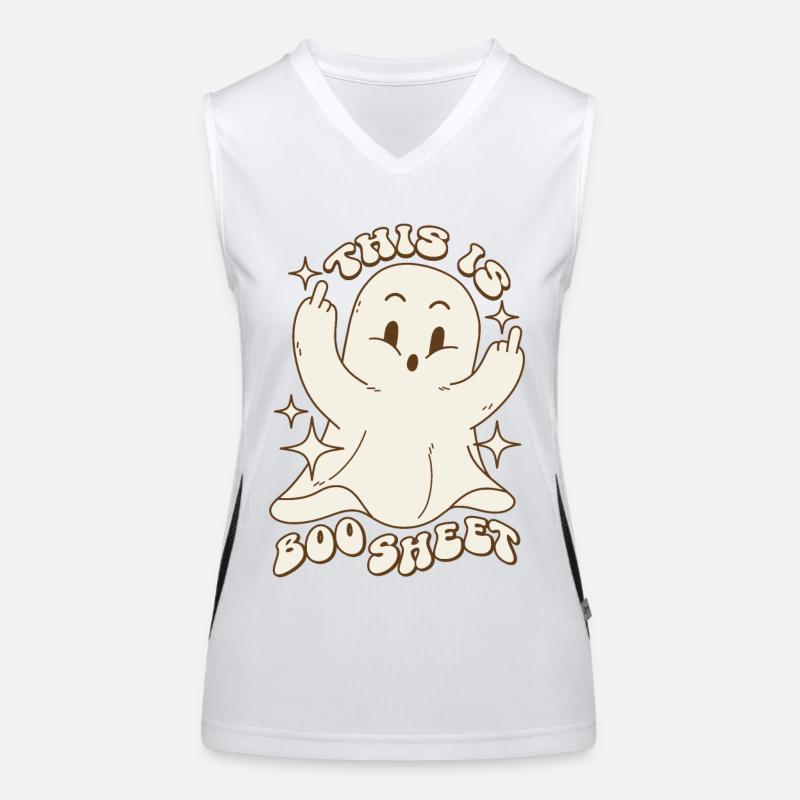This is Boo Sheet - Ghost Saying Funny Halloween Débardeur respirant contrasté Femme