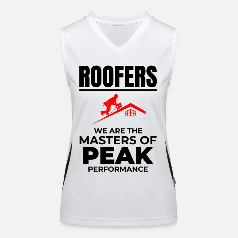 Dachdecker Dachdecker Dachreparatur Mechaniker Bauunternehmer Funktionelles Kontrast-Tank Top für Frauen