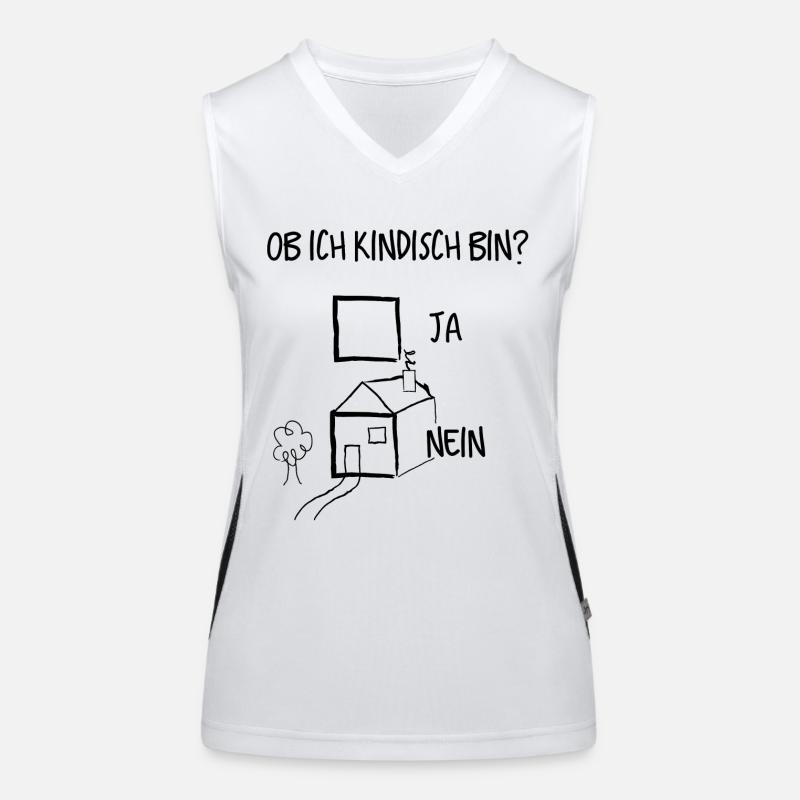 Ob ich kindisch bin? Kindisch Funktionelles Kontrast-Tank Top für Frauen