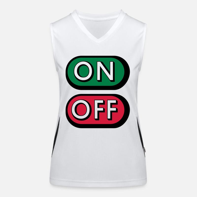 On Off Buttons Funktionelles Kontrast-Tank Top für Frauen