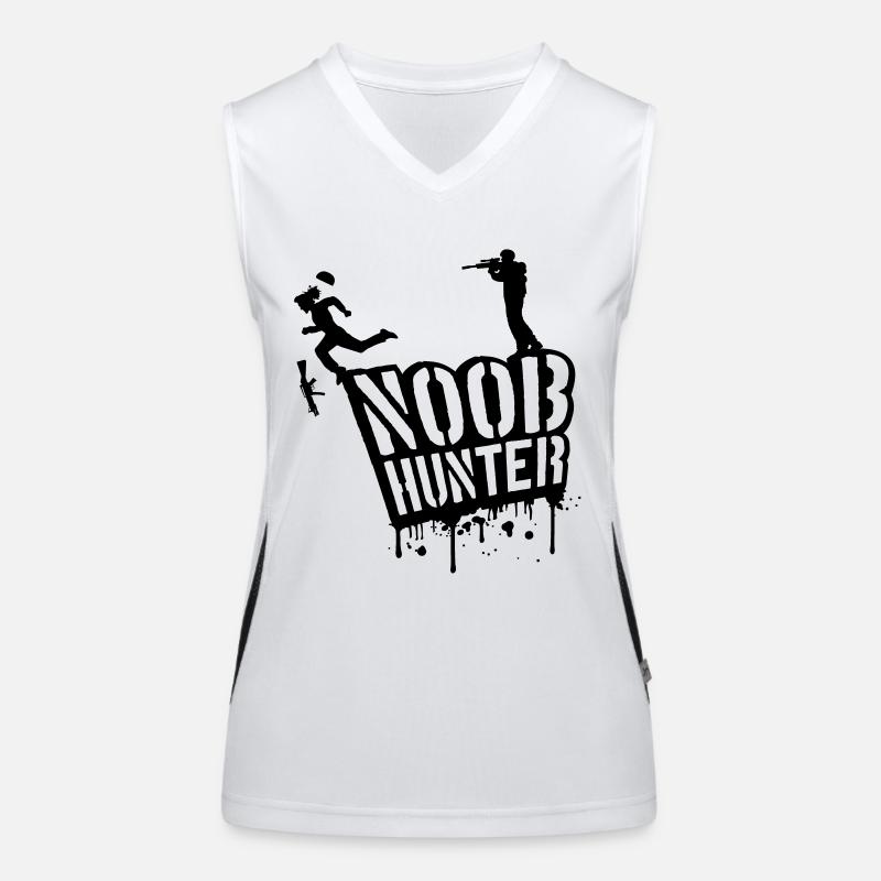 Noob Hunter Shooter blood drops Graffiti Women's Functional Contrast Tank Top