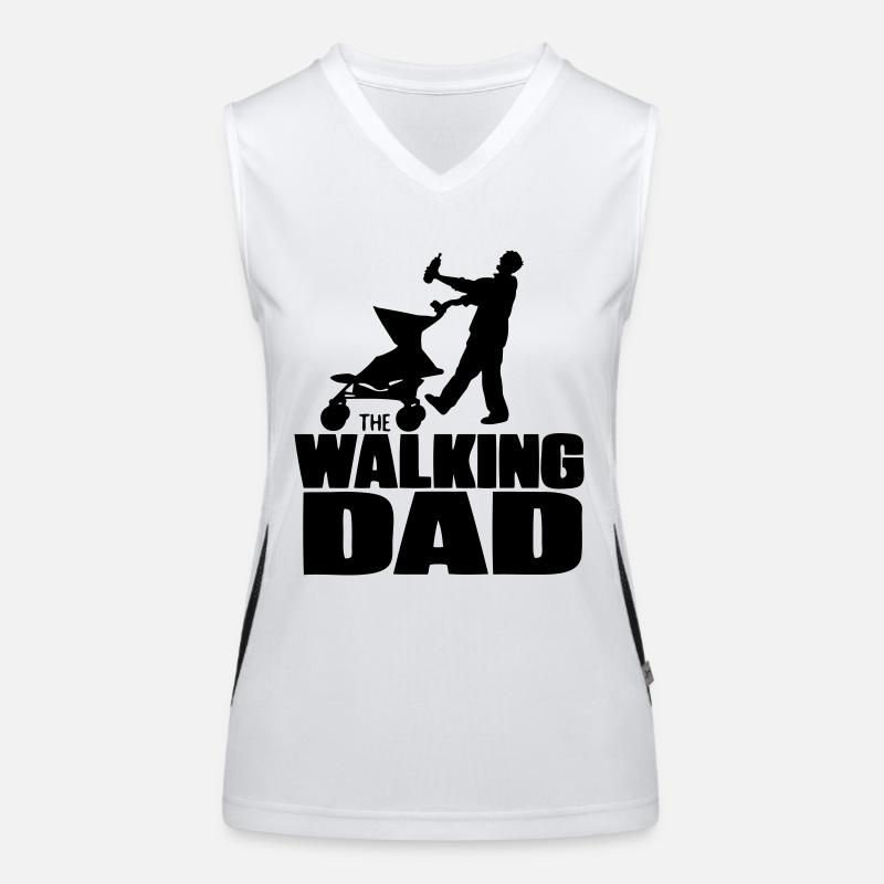 zombie dad humor funny fun daddy Women's Functional Contrast Tank Top