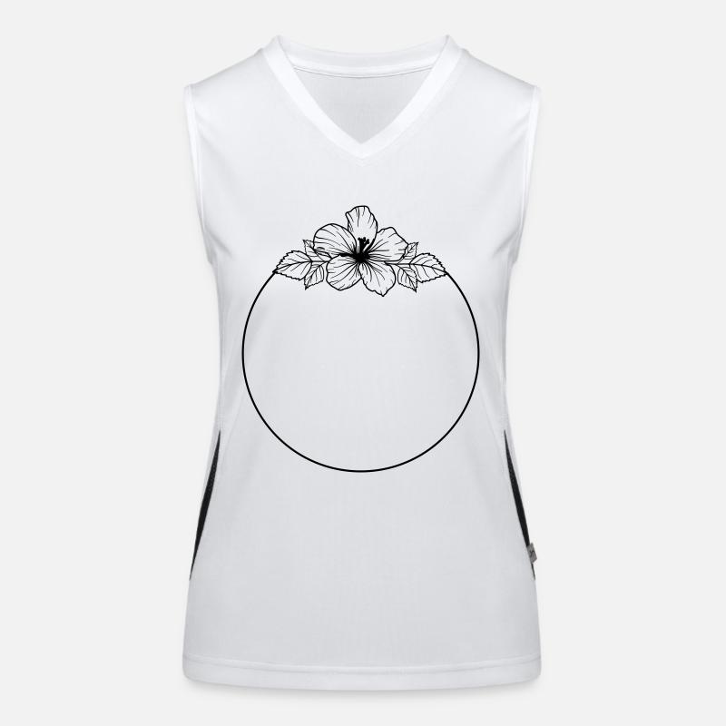 Hibiscus Boho Blume Handgemalt Funktionelles Kontrast-Tank Top für Frauen