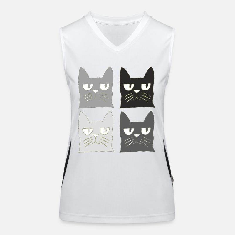 katzen schwarz grau Funktionelles Kontrast-Tank Top für Frauen