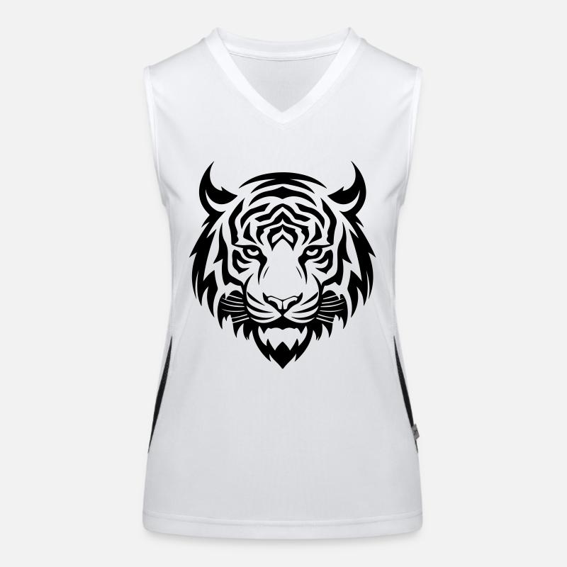 Tiger Kopf Silhouette Funktionelles Kontrast-Tank Top für Frauen
