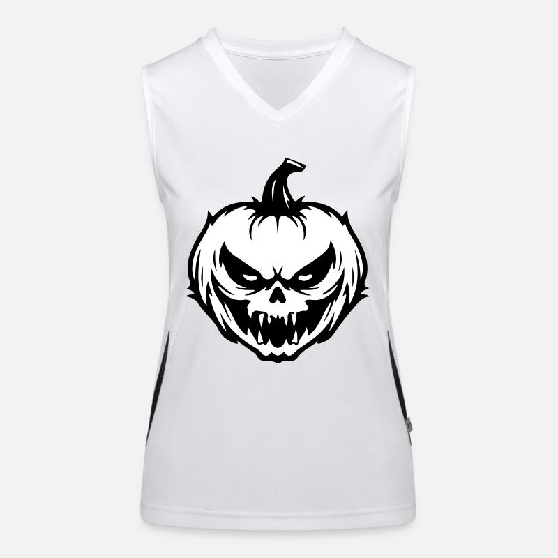 Halloween pumpkin grimace Women's Functional Contrast Tank Top