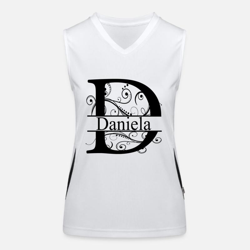 Monogramm mit dem Namen Daniela Funktionelles Kontrast-Tank Top für Frauen