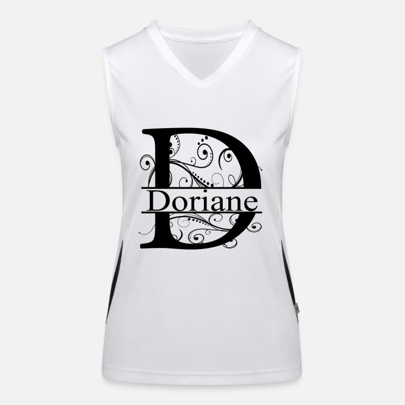Monogramm mit dem Namen Doriane Funktionelles Kontrast-Tank Top für Frauen