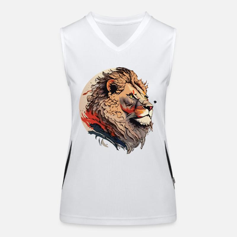 Flammender Löwe Funktionelles Kontrast-Tank Top für Frauen