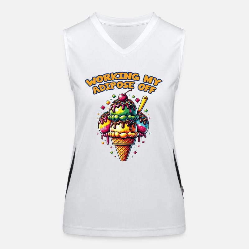 Große bunte Eistüte mit ironischem Spruch Funktionelles Kontrast-Tank Top für Frauen