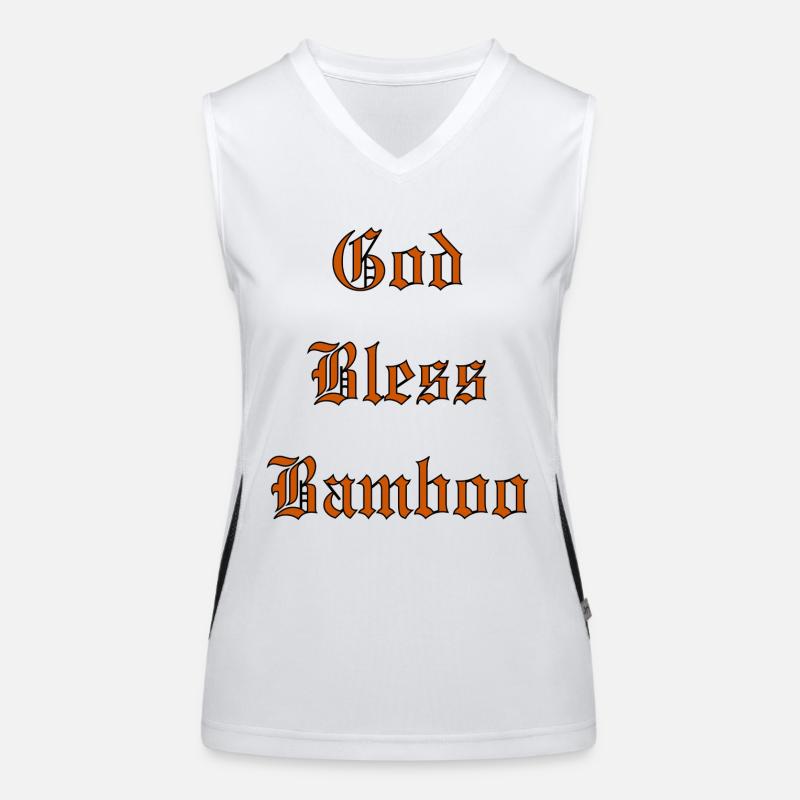 GodBlessBamboo - Women's Functional Contrast Tank Top - white/black