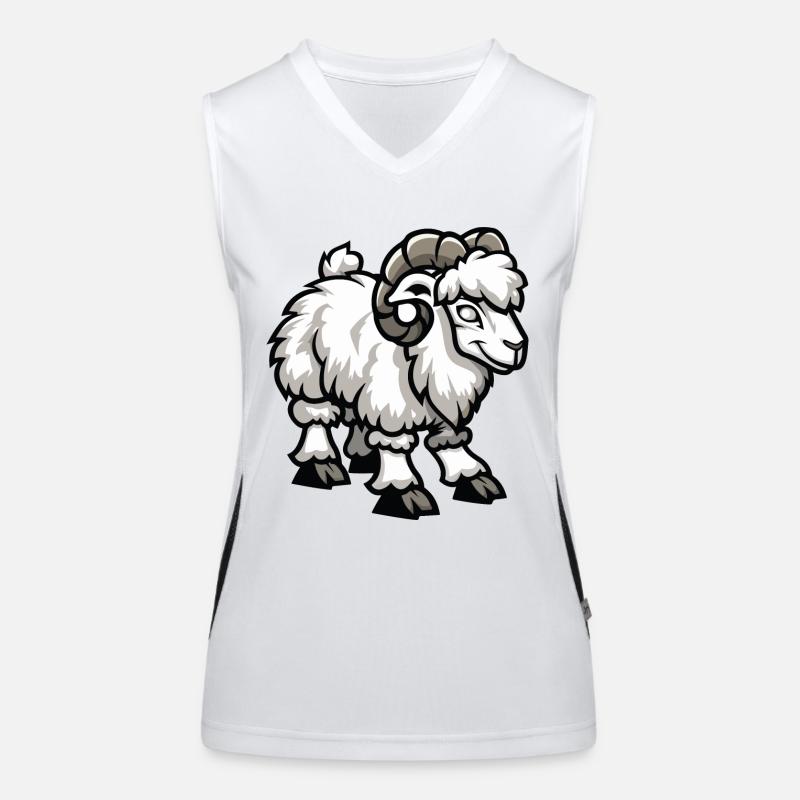 Schaf Steinbock Funktionelles Kontrast-Tank Top für Frauen