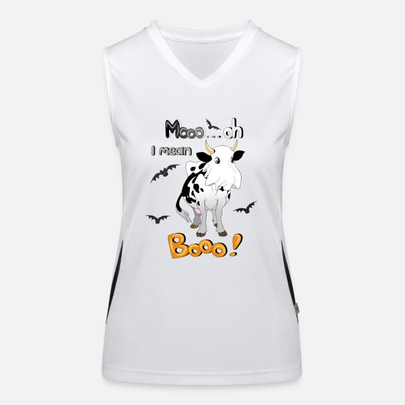 Kuh Halloween Mooo Funktionelles Kontrast-Tank Top für Frauen
