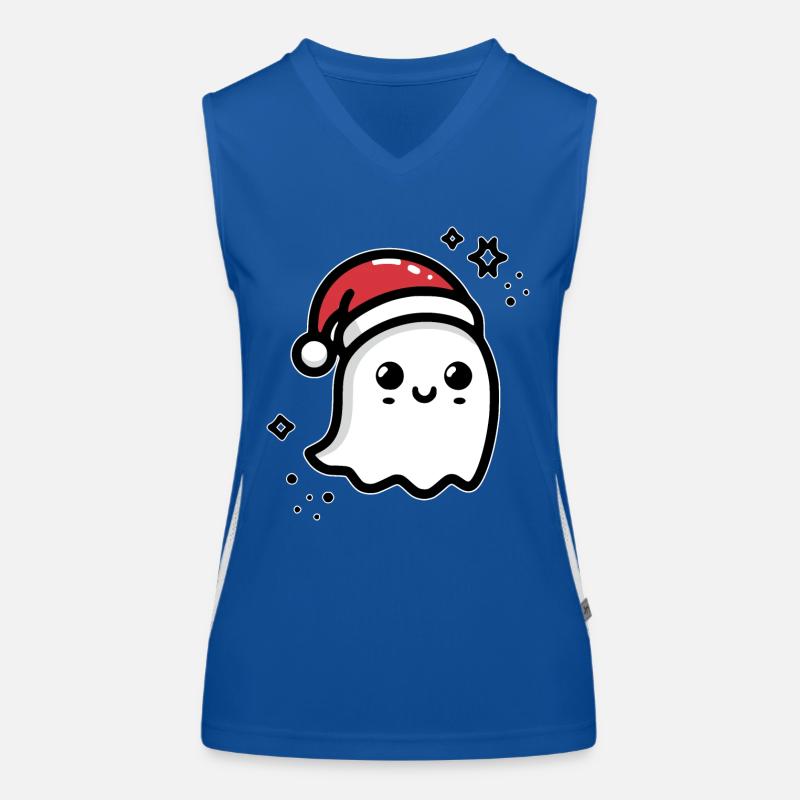 Cute Ghost Christmas Women's Functional Contrast Tank Top