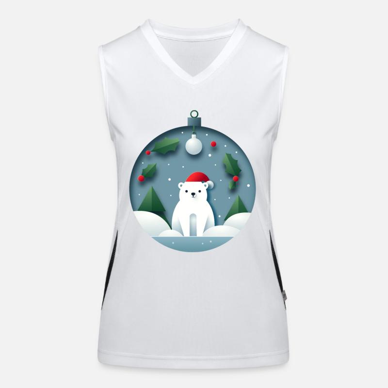 Ours polaire dans la boule de Noël Débardeur respirant contrasté Femme