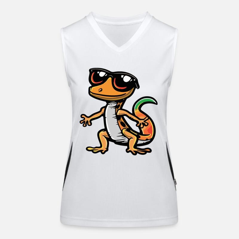 Echse Comic Cool Funktionelles Kontrast-Tank Top für Frauen
