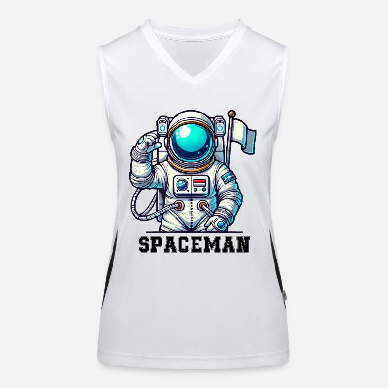 Spaceman Comic Astronaut Women's Functional Contrast Tank Top