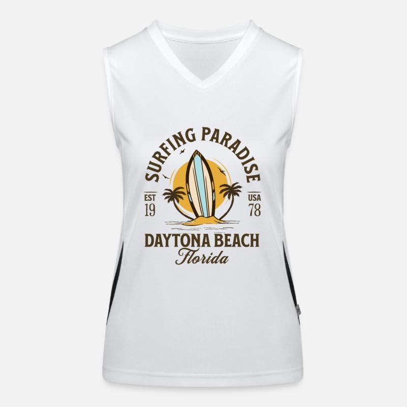 Daytona Beach Florida Surfer Paradise Women's Functional Contrast Tank Top
