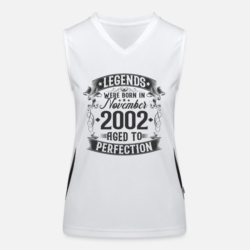 November born 2002 Legends birthday Women's Functional Contrast Tank Top
