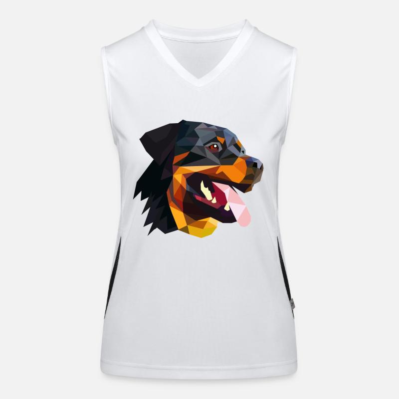 Rottweiler Rottie Poly Art Débardeur respirant contrasté Femme