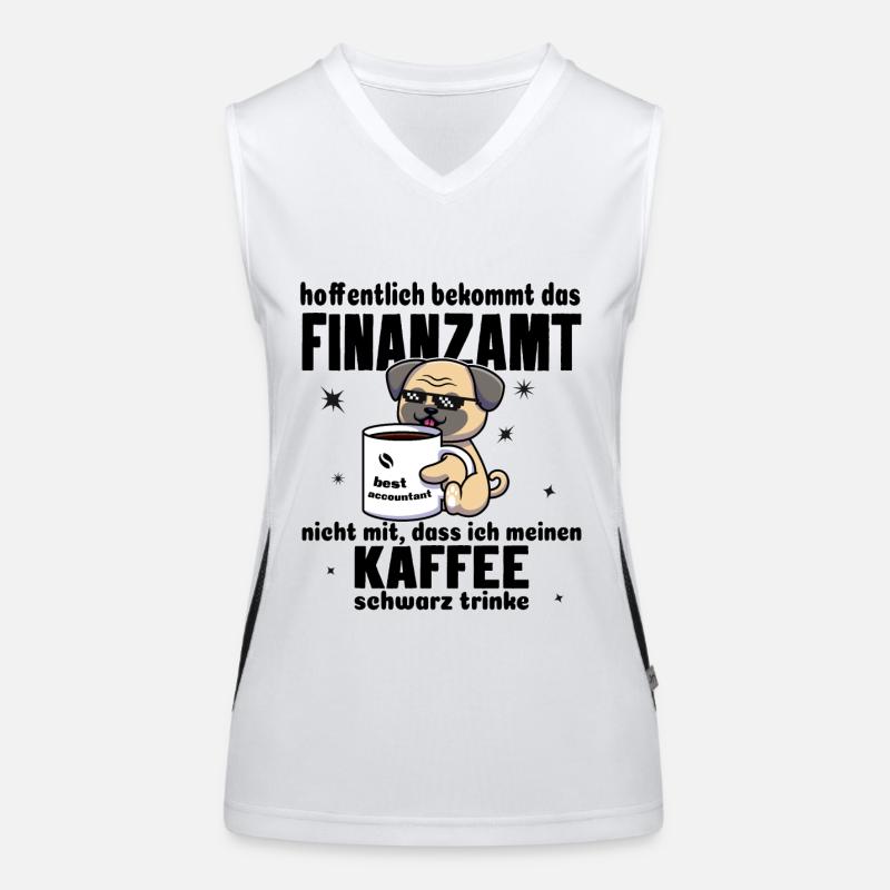 Buchhalter. Buchhalterin. Kaffe schwarz trinken. Funktionelles Kontrast-Tank Top für Frauen