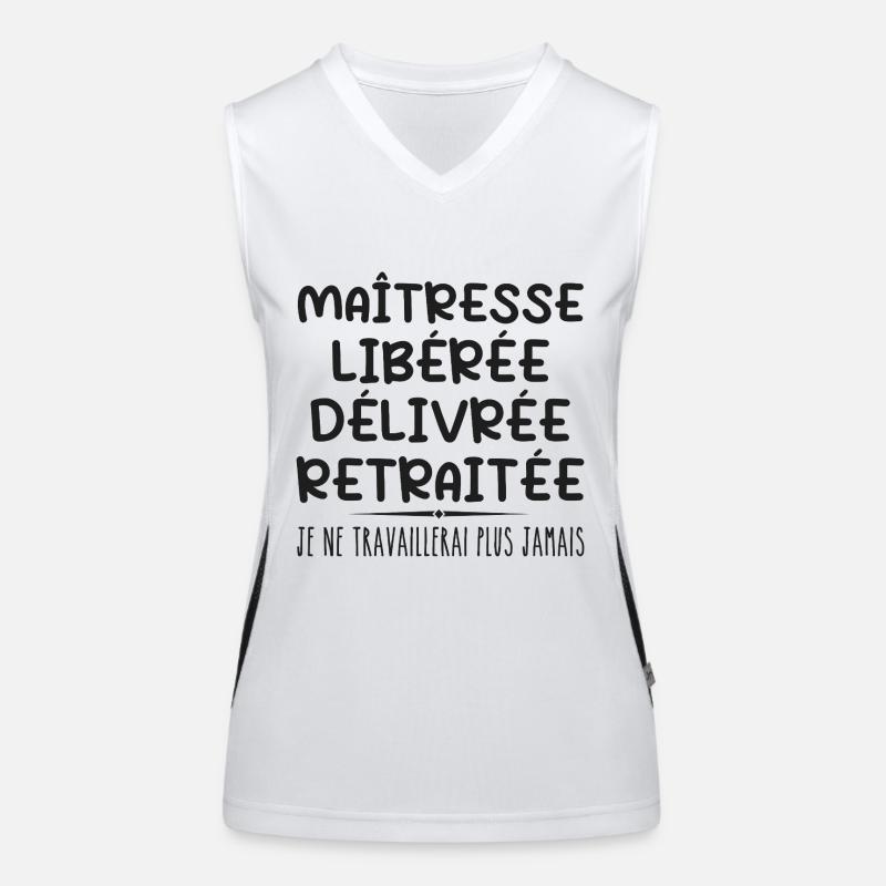 Maîtresse célèbre sa retraite avec humour cadeau Débardeur respirant contrasté Femme