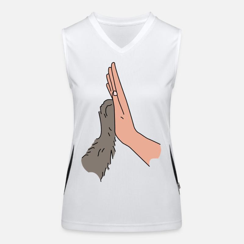 High Five Pfötchen - Beste Freunde Tierliebe Funktionelles Kontrast-Tank Top für Frauen