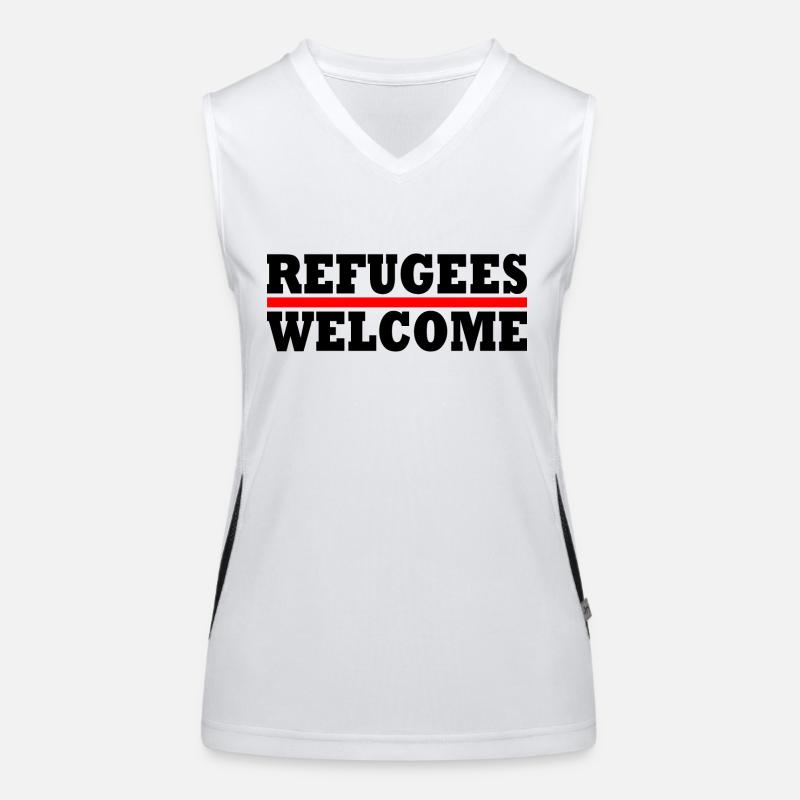 refugees welcome Women's Functional Contrast Tank Top