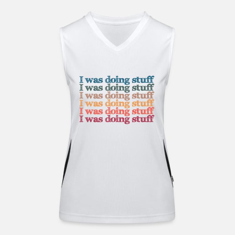 I was doing stuff Funktionelles Kontrast-Tank Top für Frauen