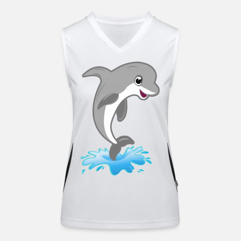 Springender süßer Delfin Funktionelles Kontrast-Tank Top für Frauen