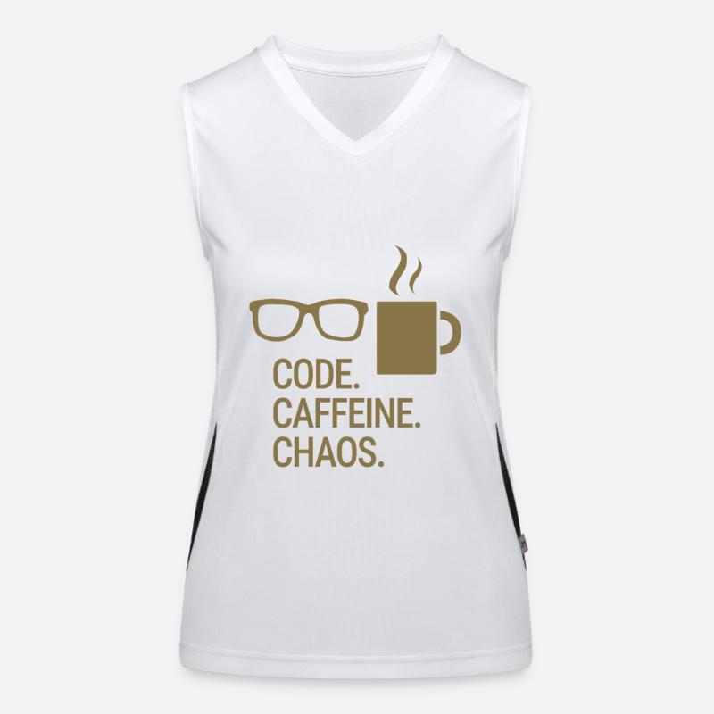 Code. Caffeine. Chaos. - Women's Functional Contrast Tank Top - white/black