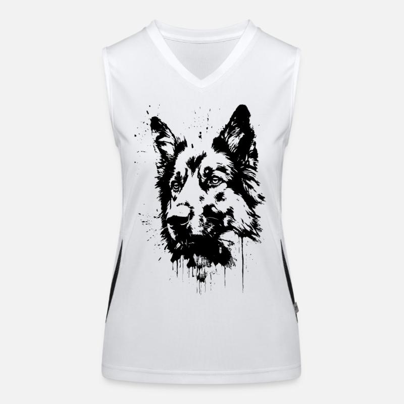 German shepherd Women's Functional Contrast Tank Top