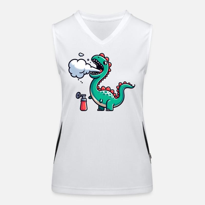 Dinosaur Stoner Weed Funny Animals Women's Functional Contrast Tank Top