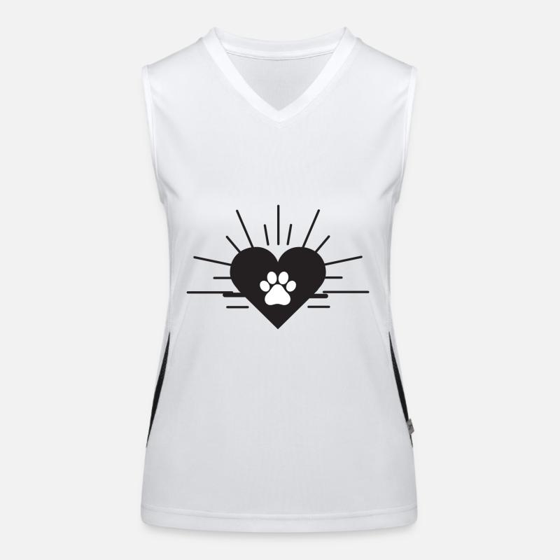 Herz mit Hundepfote Funktionelles Kontrast-Tank Top für Frauen